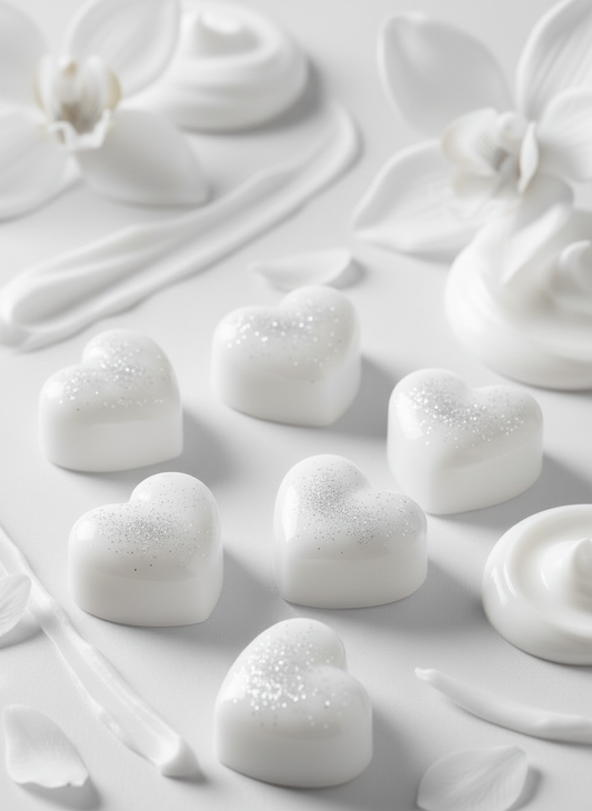 Banner fondants blancs avec musc blanc et crème