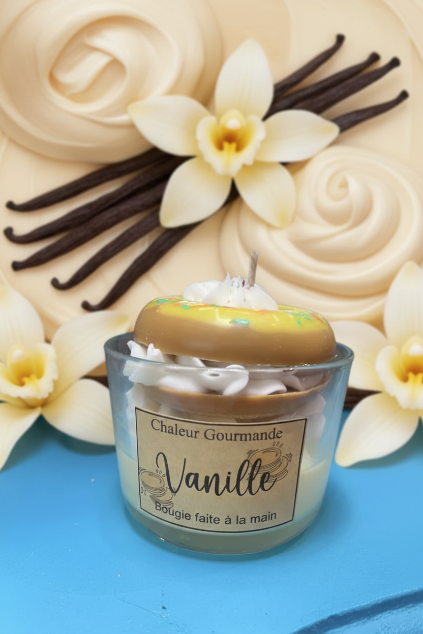 Bougie Vanille avec fond vanille