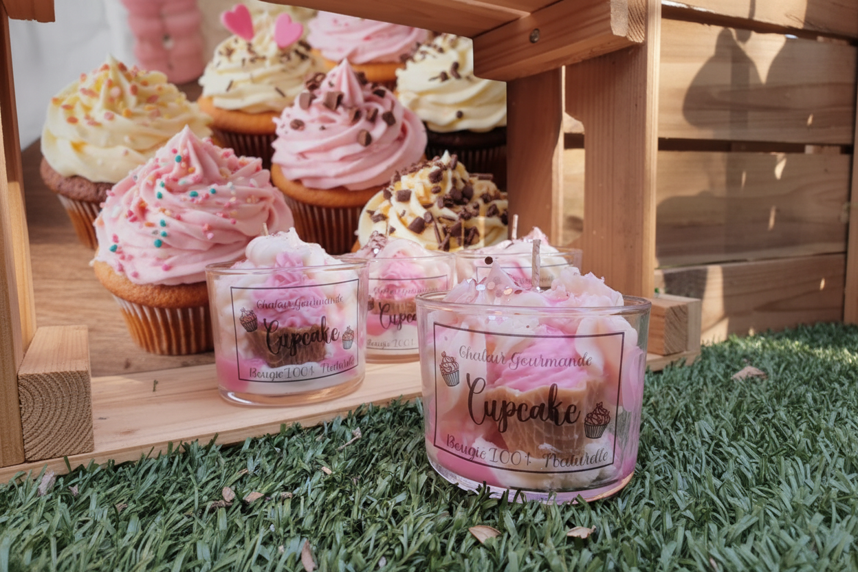 Bougies Cupcake avec fond de cupcakes alternatif