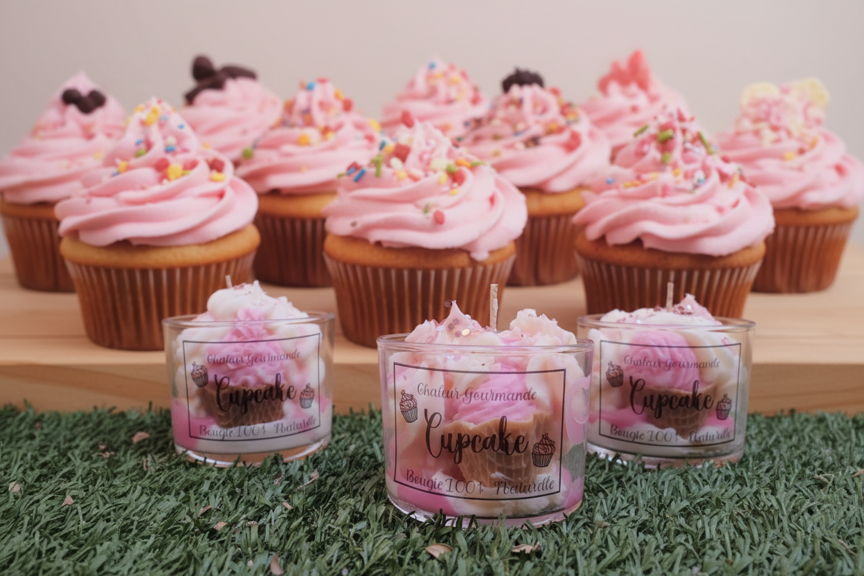 Bougies Cupcake avec fond de cupcakes