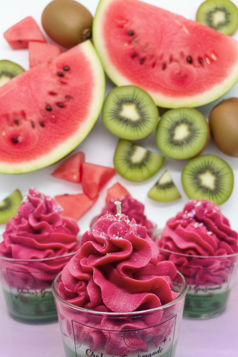 Bougies Pastèque Kiwi avec fond alternatif