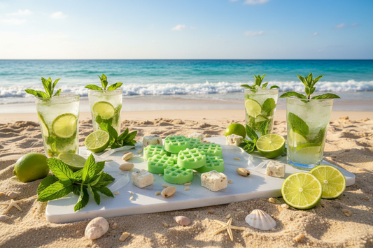Gaufrettes vertes mojito plage tropicale