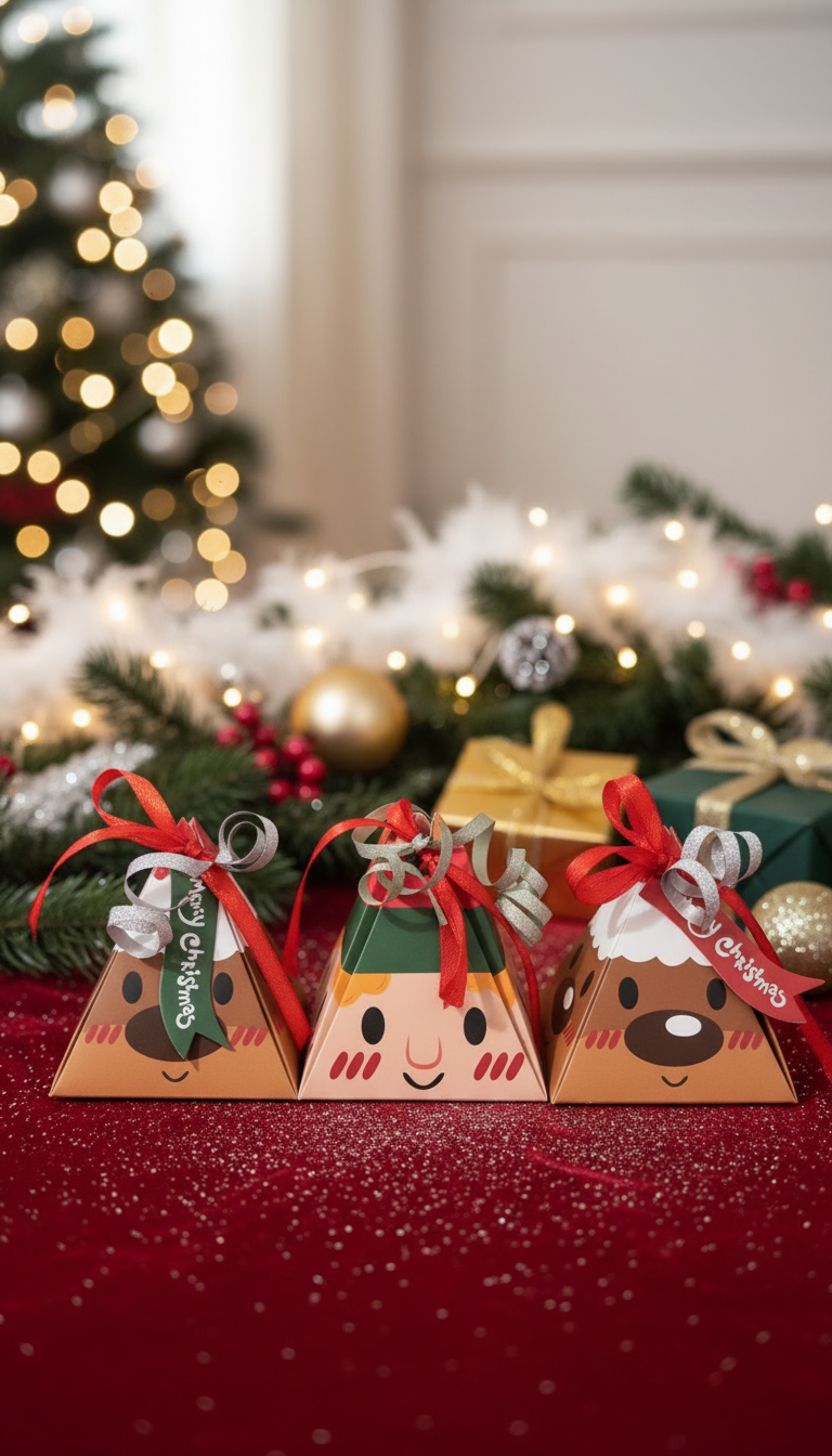 Trois coffrets identiques de Noël